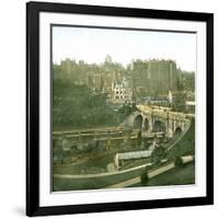 Edinburgh (Scotland), Panorama Westward-Leon, Levy et Fils-Framed Photographic Print