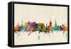 Edinburgh Scotland Skyline-Michael Tompsett-Framed Stretched Canvas