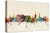 Edinburgh Scotland Skyline-Michael Tompsett-Stretched Canvas