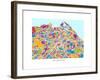 Edinburgh Street Map-Michael Tompsett-Framed Art Print