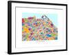 Edinburgh Street Map-Michael Tompsett-Framed Art Print