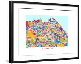 Edinburgh Street Map-Michael Tompsett-Framed Art Print