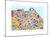 Edinburgh Street Map-Michael Tompsett-Mounted Art Print