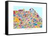 Edinburgh Street Map-Michael Tompsett-Framed Stretched Canvas