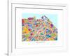 Edinburgh Street Map-Michael Tompsett-Framed Art Print