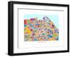 Edinburgh Street Map-Michael Tompsett-Framed Art Print