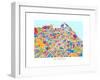 Edinburgh Street Map-Michael Tompsett-Framed Art Print