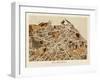 Edinburgh Street Map-Michael Tompsett-Framed Art Print