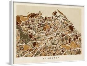 Edinburgh Street Map-Michael Tompsett-Framed Art Print