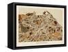 Edinburgh Street Map-Michael Tompsett-Framed Stretched Canvas