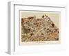 Edinburgh Street Map-Michael Tompsett-Framed Art Print