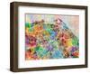 Edinburgh Street Map-Michael Tompsett-Framed Art Print