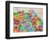 Edinburgh Street Map-Michael Tompsett-Framed Art Print