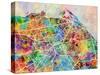 Edinburgh Street Map-Michael Tompsett-Stretched Canvas