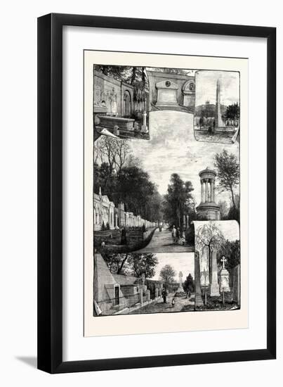 Edinburgh: Views in the Dean Cemetery-null-Framed Giclee Print