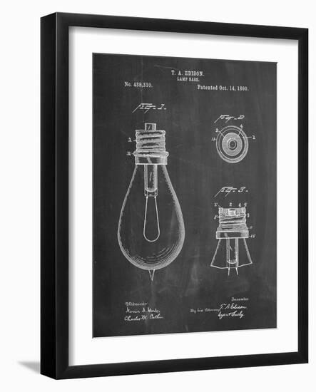 Edison Lamp Base Patent Print-Cole Borders-Framed Art Print