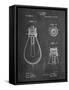 Edison Lamp Base Patent Print-Cole Borders-Framed Stretched Canvas