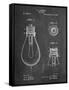 Edison Lamp Base Patent Print-Cole Borders-Framed Stretched Canvas