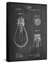 Edison Lamp Base Patent Print-Cole Borders-Framed Stretched Canvas