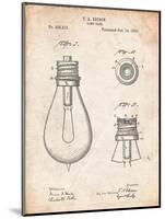 Edison Lamp Base Patent Print-Cole Borders-Mounted Art Print