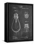 Edison Lamp Base Patent Print-Cole Borders-Framed Stretched Canvas