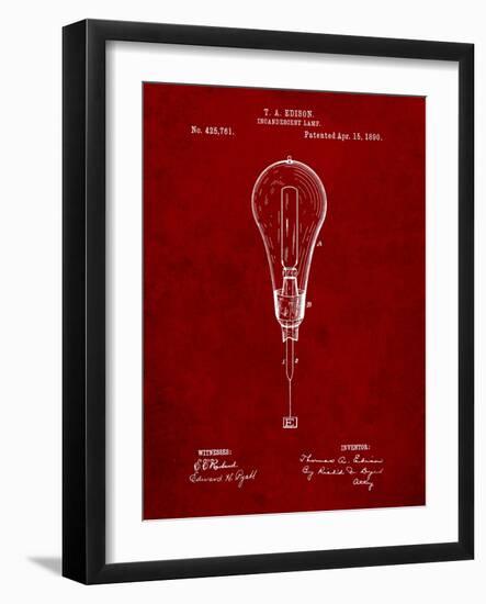 Edison Light Bulb 1890 Patent-Cole Borders-Framed Art Print