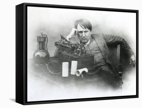 Edison, Phonograph-null-Framed Stretched Canvas