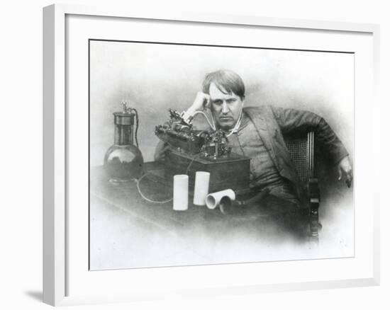 Edison, Phonograph-null-Framed Photographic Print