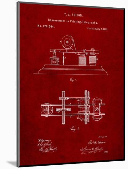 Edison Printing Telegraph Patent Art-Cole Borders-Mounted Art Print