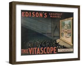 Edison's Greatest Marvel: The Vitascope, c.1896-null-Framed Art Print