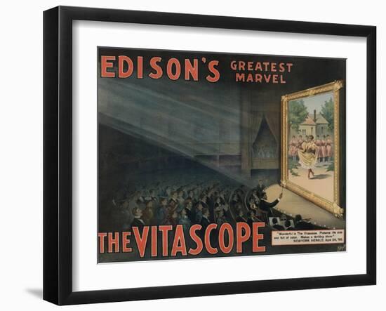 Edison's Greatest Marvel: The Vitascope, c.1896-null-Framed Art Print