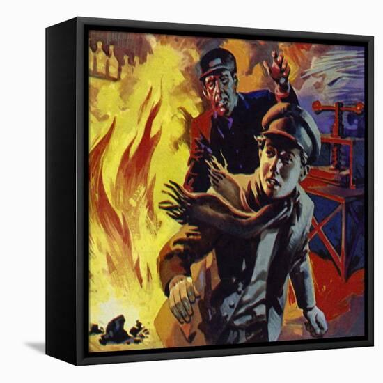 Edison Sold Newspapers on Trains; One Day He Accidentally Set a Carriage on Fire-null-Framed Stretched Canvas