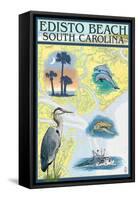 Edisto Beach, South Carolina - Nautical Chart-Lantern Press-Framed Stretched Canvas