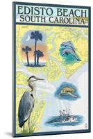 Edisto Beach, South Carolina - Nautical Chart-Lantern Press-Mounted Art Print