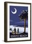 Edisto Beach, South Carolina - Palmetto Moon-Lantern Press-Framed Art Print