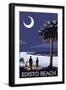 Edisto Beach, South Carolina - Palmetto Moon-Lantern Press-Framed Art Print