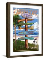 Edisto Beach, South Carolina - Sign Destinations-Lantern Press-Framed Art Print