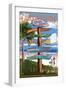 Edisto Beach, South Carolina - Sign Destinations-Lantern Press-Framed Art Print