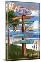 Edisto Beach, South Carolina - Sign Destinations-Lantern Press-Mounted Art Print