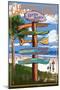Edisto Beach, South Carolina - Sign Destinations-Lantern Press-Mounted Art Print