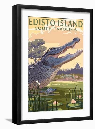 Edisto Island, South Carolina - Alligator-Lantern Press-Framed Art Print