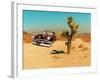 Edited Image of Classic Car in Amrican Desert-Salvatore Elia-Framed Photographic Print