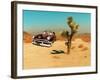 Edited Image of Classic Car in Amrican Desert-Salvatore Elia-Framed Photographic Print