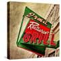 Edited Image of Street Sign in USA for Restaurant-Salvatore Elia-Stretched Canvas