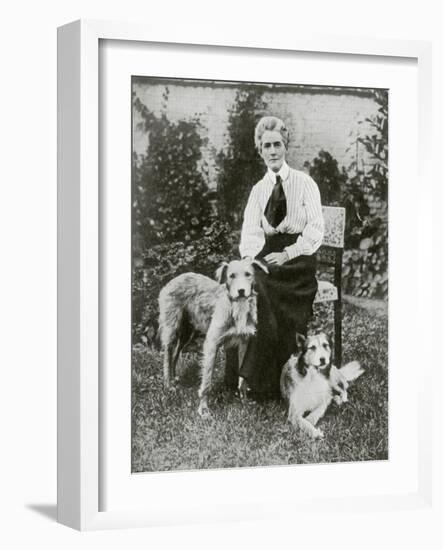 Edith Cavell with Her Pet Dogs, C1915-null-Framed Giclee Print