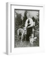 Edith Cavell with Her Pet Dogs, C1915-null-Framed Giclee Print