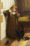 Playing with the Kittens, 1897-Edith Grey-Stretched Canvas