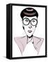 Edith Head American costume designer, caricature with glasses-Neale Osborne-Framed Stretched Canvas