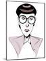 Edith Head American costume designer, caricature with glasses-Neale Osborne-Mounted Giclee Print