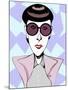 Edith Head, American costume designer, colour caricature with dark glasses-Neale Osborne-Mounted Giclee Print